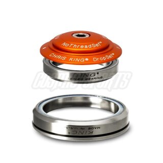 Juego de dirección Chris King DropSet 5 Tapered, rodamiento de acero inoxidable, 1 1/8"-1.5", GripLock, IS42/28.6 | IS52/40 45x45, mango mate