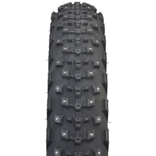 45NRTH Dillinger 4 folding tires, 26x4.2", 102-559, 168 concave aluminum carbide spikes, 60TPI, tubeles