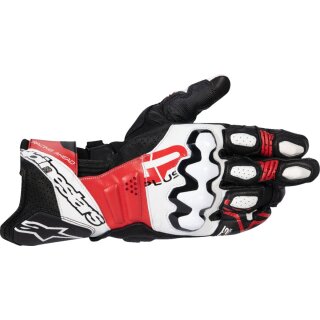 Alpinestars Guanto Gp+ R V3 Pelle Nero/Bianco/Rosso Brt
