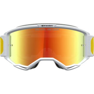 Alpinestars Vision 5 Drag Maschera motocross [bianco/rosso/arancione]