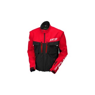UFO Plast Taiga Jacke – Schwarz/Rot – Herren – Größe M