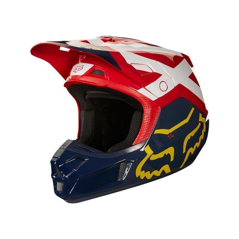 Fox V2 Preme Helm MX Motocross Rot/Navy  Größe L UVP 280,00€ 