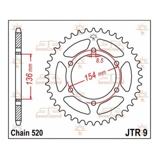 JT SPROCKETS Sprocket Rear 47T 520