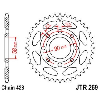 JT tandhjul 52T 428 JTR269.52