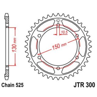 Zębatka JT 48T 525 BLK JTR300.48ZBK