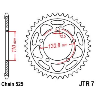 JT SPROCKETS Sprocket Rear 46T 525 Blk