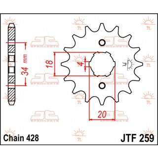 JT Ritzel 16T 428 JTF259.16