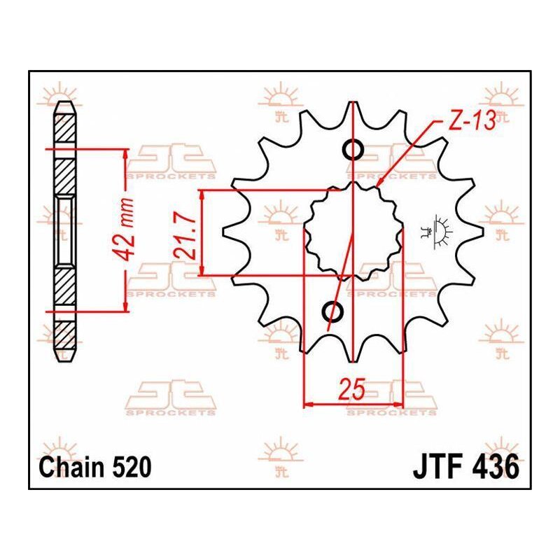 Teilung 520 JTF329.14 JT Motorrad Ritzel 14 Zähne