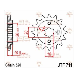JT SPROCKETS Sprocket Front 12T 520