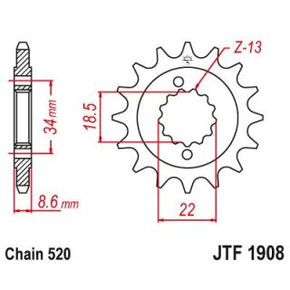 JT Ritzel 525 16T JTF1908.15