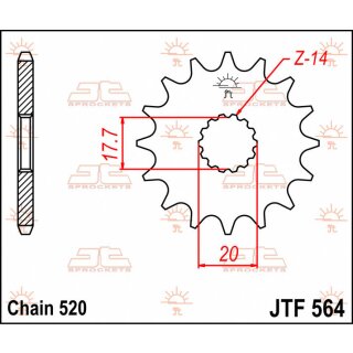 JT SPROCKET C/S 14T JTF564.14